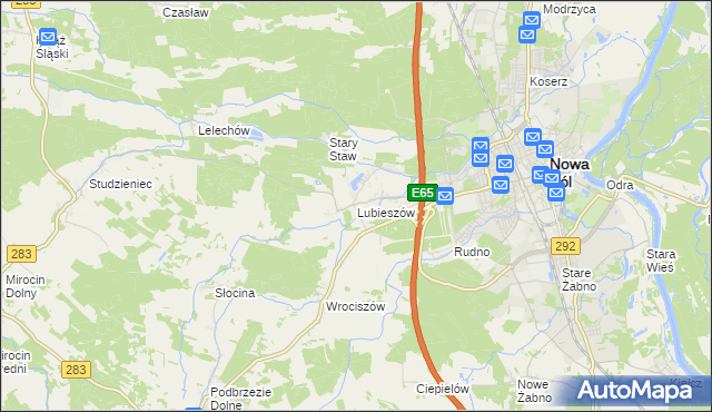 mapa Lubieszów gmina Nowa Sól, Lubieszów gmina Nowa Sól na mapie Targeo