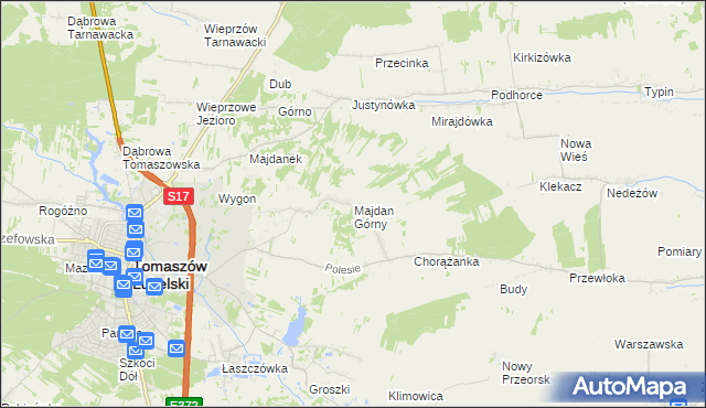 mapa Majdan Górny, Majdan Górny na mapie Targeo