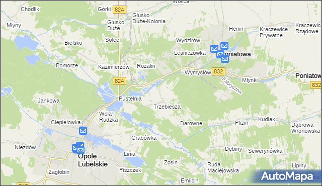 mapa Majdan Trzebieski, Majdan Trzebieski na mapie Targeo