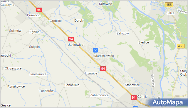 mapa Marcinkowice gmina Oława, Marcinkowice gmina Oława na mapie Targeo