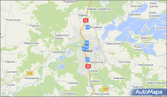 mapa Milicz, Milicz na mapie Targeo