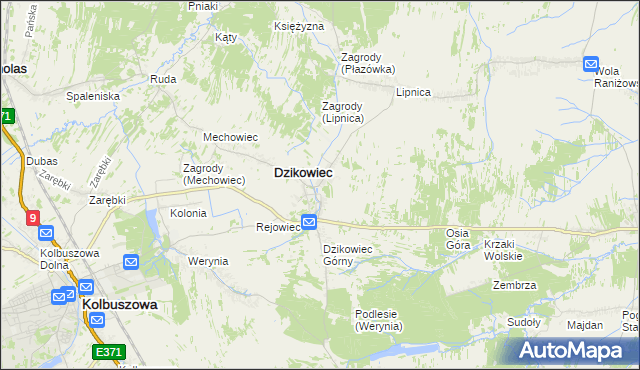 mapa Nowy Dzikowiec, Nowy Dzikowiec na mapie Targeo