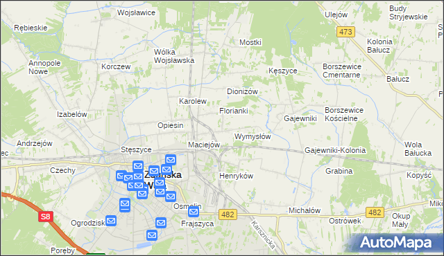 mapa Ochraniew, Ochraniew na mapie Targeo