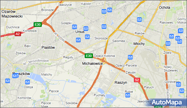 mapa Opacz-Kolonia, Opacz-Kolonia na mapie Targeo