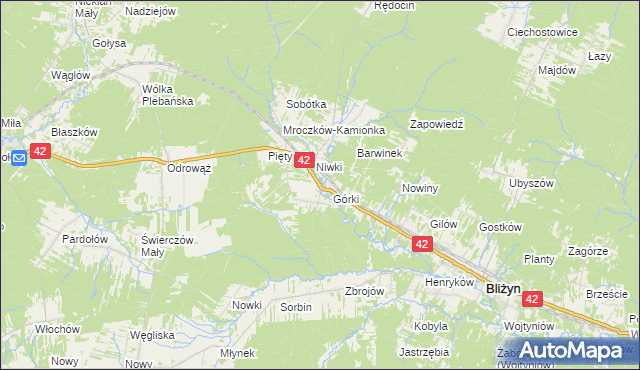 mapa Płaczków, Płaczków na mapie Targeo