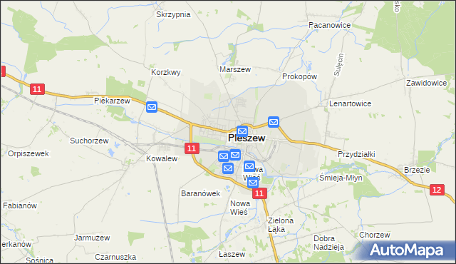 mapa Pleszew, Pleszew na mapie Targeo