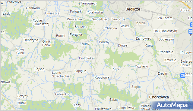 mapa Podniebyle, Podniebyle na mapie Targeo