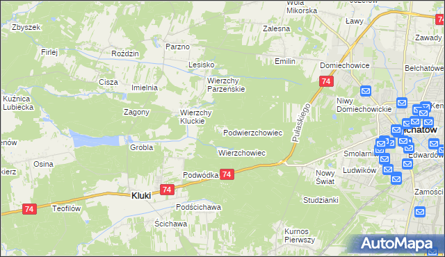 mapa Podwierzchowiec, Podwierzchowiec na mapie Targeo