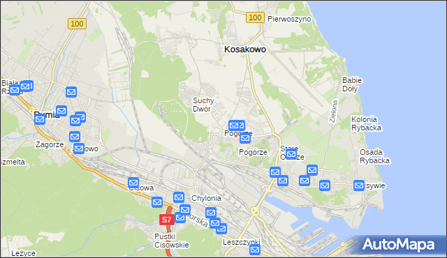 mapa Pogórze gmina Kosakowo, Pogórze gmina Kosakowo na mapie Targeo