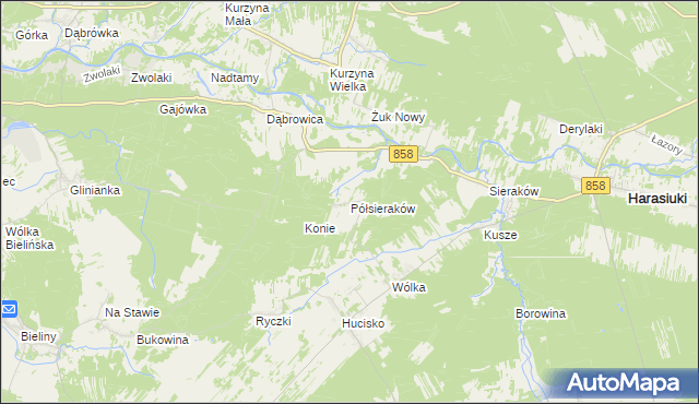 mapa Półsieraków, Półsieraków na mapie Targeo