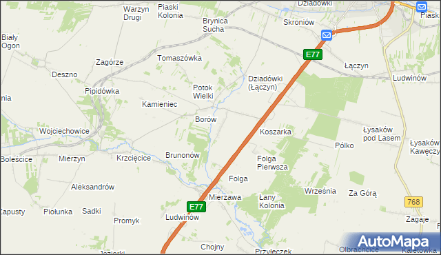 mapa Potok Mały, Potok Mały na mapie Targeo