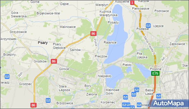 mapa Preczów, Preczów na mapie Targeo