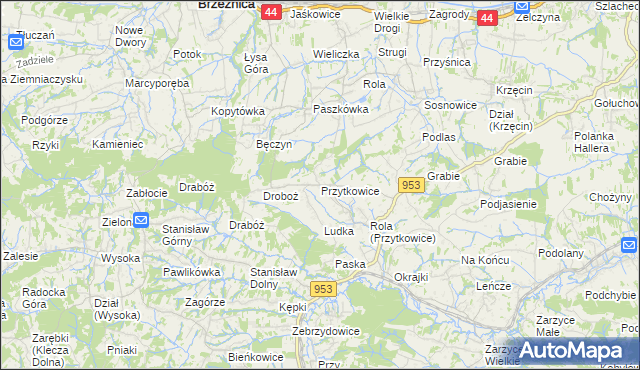 mapa Przytkowice, Przytkowice na mapie Targeo