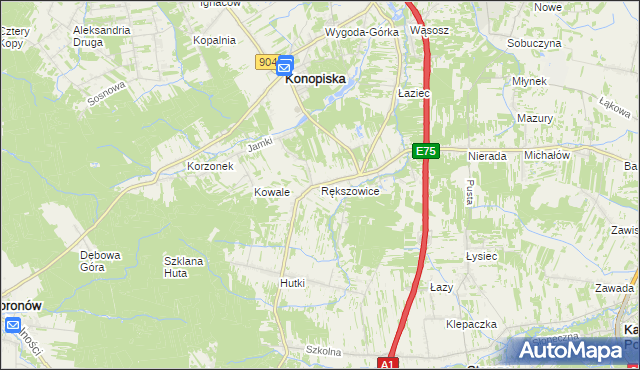 mapa Rększowice, Rększowice na mapie Targeo