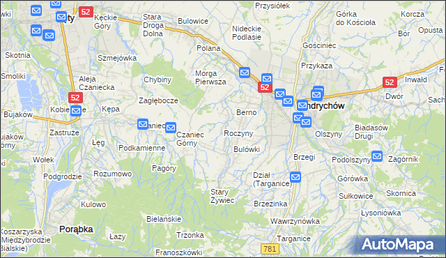 mapa Roczyny, Roczyny na mapie Targeo