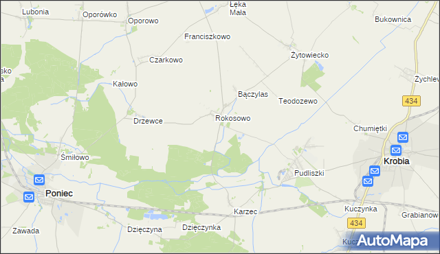 mapa Rokosowo Osada, Rokosowo Osada na mapie Targeo