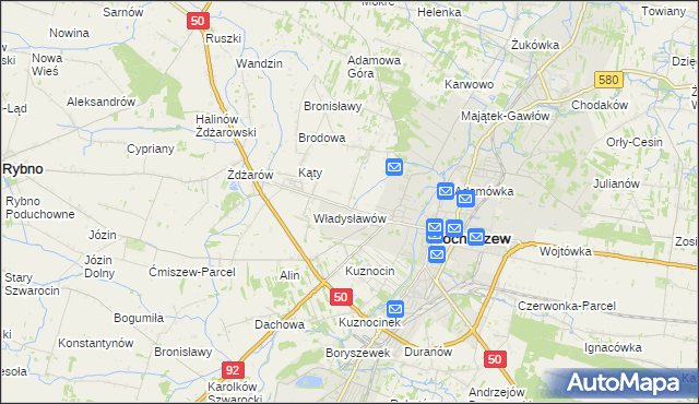 mapa Rozlazłów, Rozlazłów na mapie Targeo