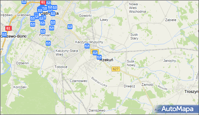 mapa Rzekuń, Rzekuń na mapie Targeo