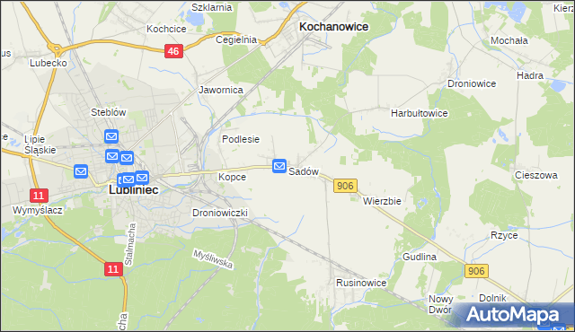 mapa Sadów, Sadów na mapie Targeo