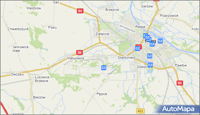 mapa Skarbimierz-Osiedle, Skarbimierz-Osiedle na mapie Targeo