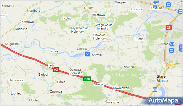 mapa Sławsk, Sławsk na mapie Targeo