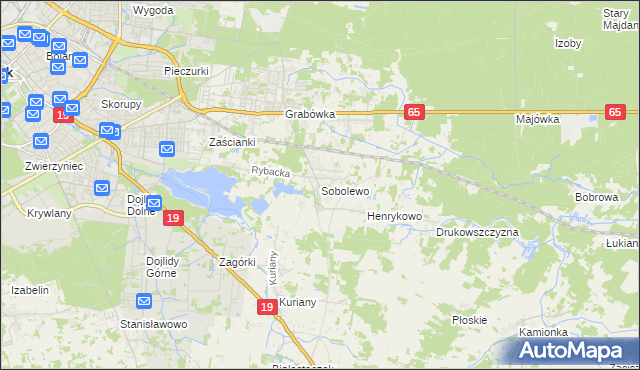 mapa Sobolewo gmina Supraśl, Sobolewo gmina Supraśl na mapie Targeo