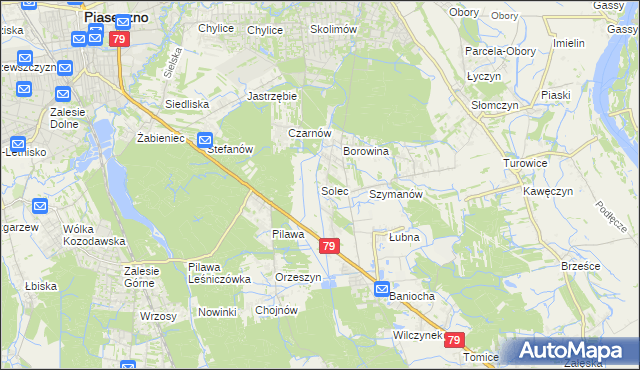 mapa Solec gmina Góra Kalwaria, Solec gmina Góra Kalwaria na mapie Targeo