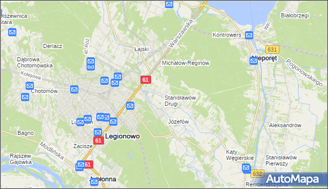 mapa Stanisławów Drugi gmina Nieporęt, Stanisławów Drugi gmina Nieporęt na mapie Targeo