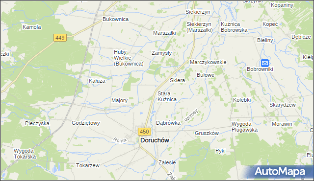 mapa Stara Kuźnica gmina Doruchów, Stara Kuźnica gmina Doruchów na mapie Targeo