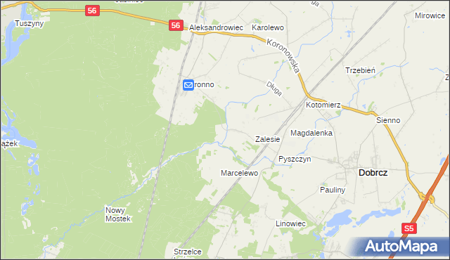 mapa Stronno gmina Koronowo, Stronno gmina Koronowo na mapie Targeo