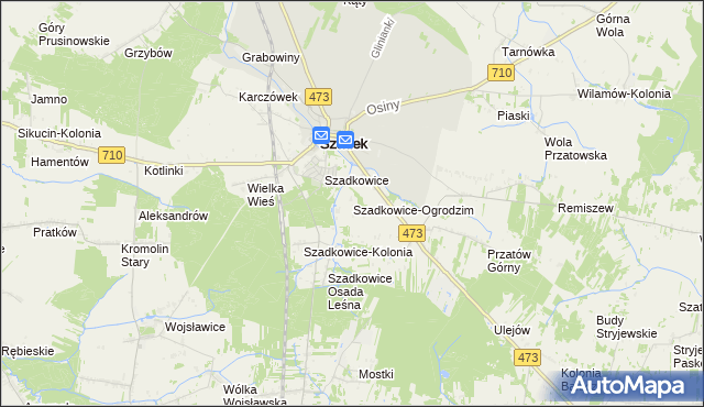 mapa Szadkowice-Ogrodzim, Szadkowice-Ogrodzim na mapie Targeo