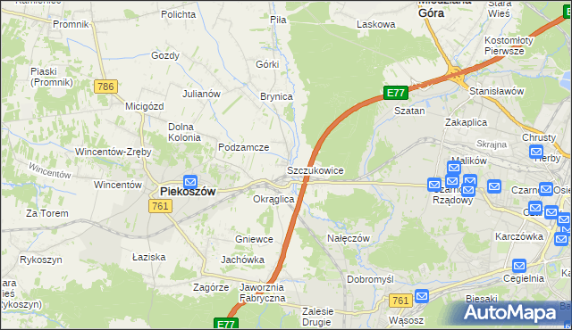 mapa Szczukowice, Szczukowice na mapie Targeo