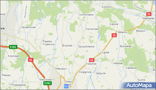 mapa Szczytkowice, Szczytkowice na mapie Targeo