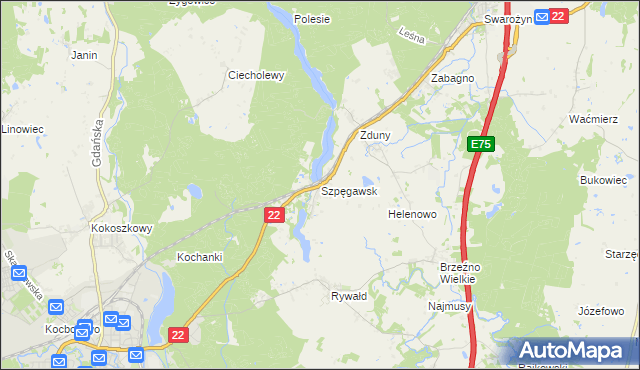 mapa Szpęgawsk, Szpęgawsk na mapie Targeo