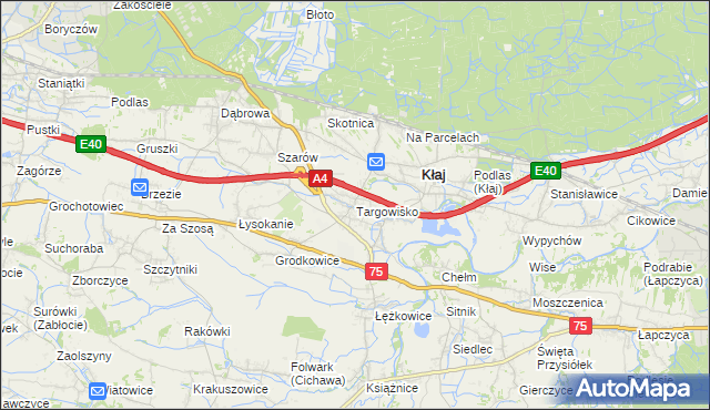 mapa Targowisko gmina Kłaj, Targowisko gmina Kłaj na mapie Targeo