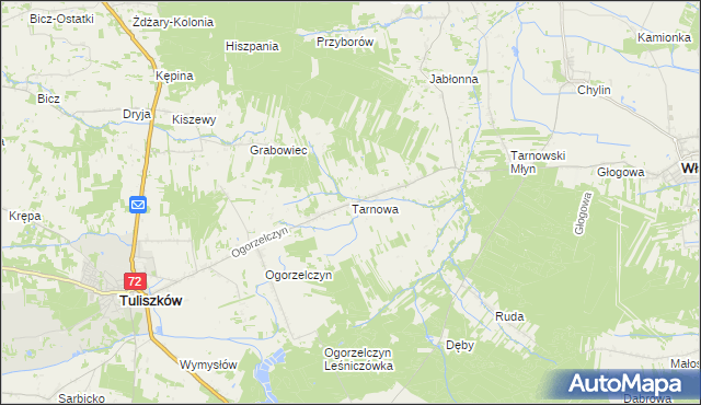 mapa Tarnowa gmina Tuliszków, Tarnowa gmina Tuliszków na mapie Targeo