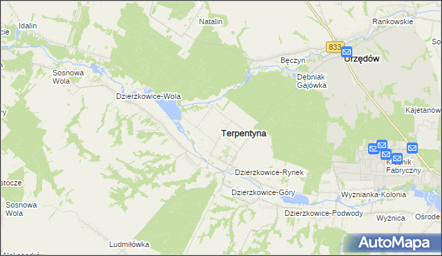 mapa Terpentyna, Terpentyna na mapie Targeo