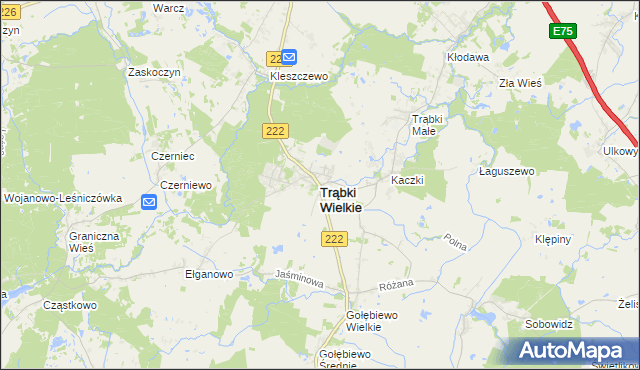 mapa Trąbki Wielkie, Trąbki Wielkie na mapie Targeo