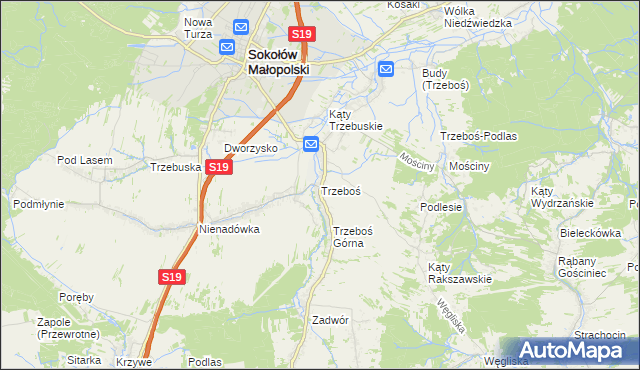 mapa Trzeboś, Trzeboś na mapie Targeo