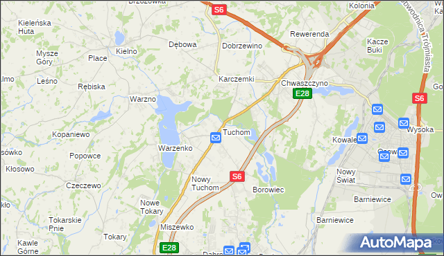 mapa Tuchom, Tuchom na mapie Targeo