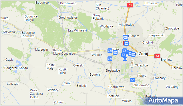 mapa Wełecz, Wełecz na mapie Targeo