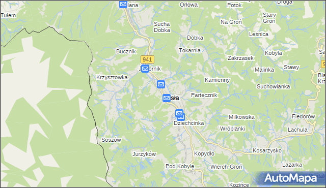 mapa Wisła, Wisła na mapie Targeo