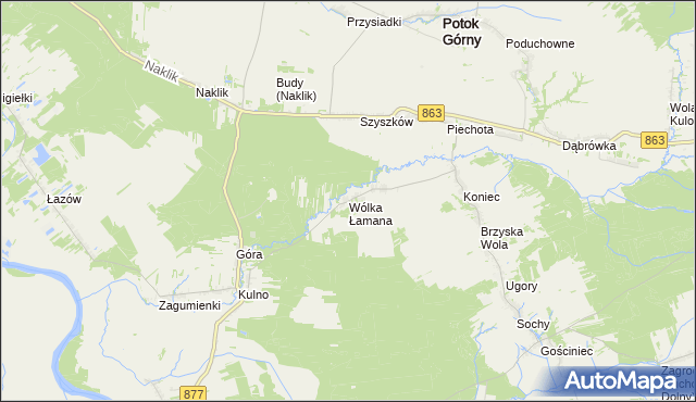 mapa Wólka Łamana, Wólka Łamana na mapie Targeo