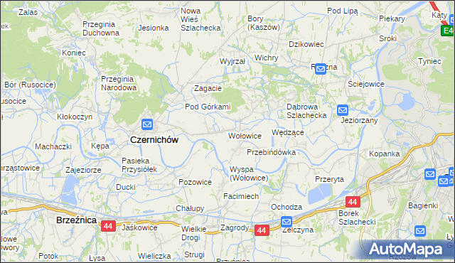 mapa Wołowice, Wołowice na mapie Targeo