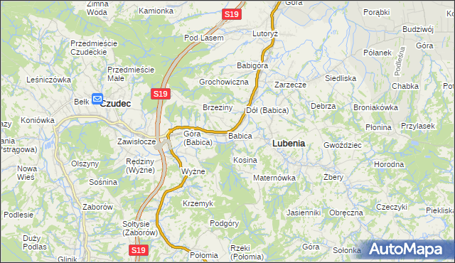 mapa Babica gmina Czudec, Babica gmina Czudec na mapie Targeo