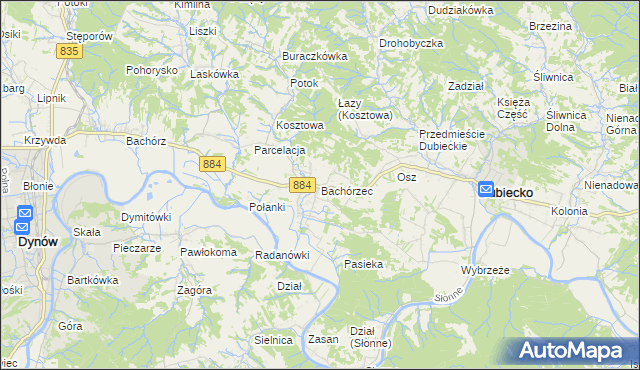 mapa Bachórzec, Bachórzec na mapie Targeo