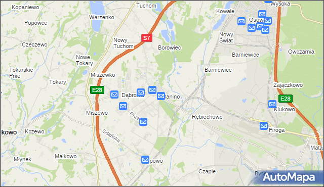 mapa Banino, Banino na mapie Targeo