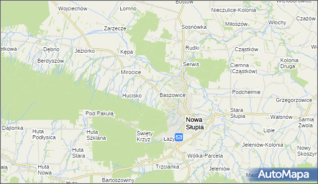 mapa Baszowice, Baszowice na mapie Targeo