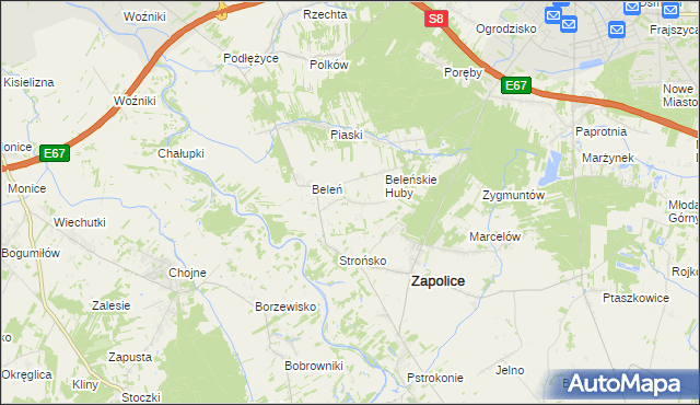 mapa Beleń-Kolonia, Beleń-Kolonia na mapie Targeo