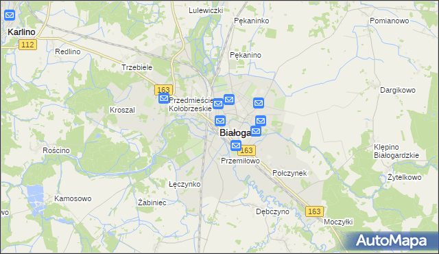 mapa Białogard, Białogard na mapie Targeo